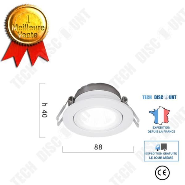 TD® KIT NEW TRIA LED fyrkantig vit 25W 3000K 30° strömförsörjning & fjäderklämmor inkl Vit