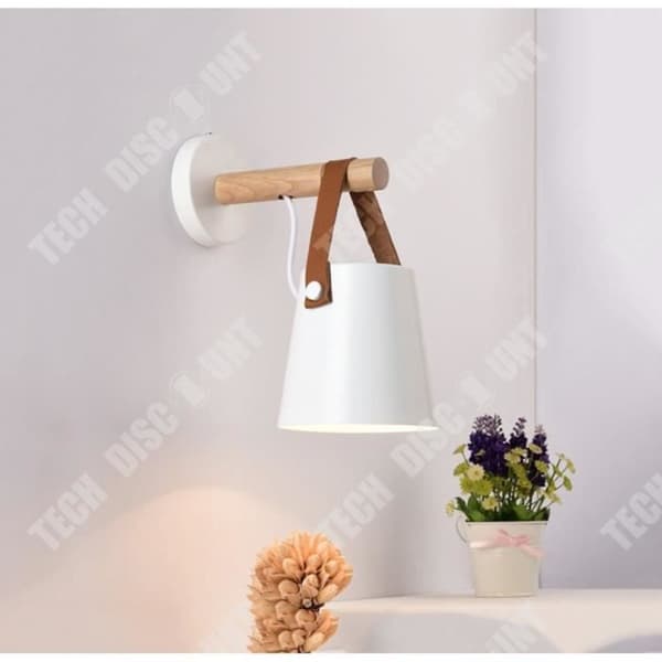 TD® Nordic Sovrum Sänglampa Vägglampor Minimalistisk läderbälte Vägglampa Gångkorridor Dekorativ vägglampa (Vit)