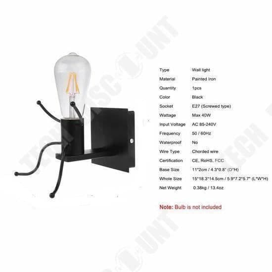 TD® Retro industriljuslampa Manformad hall E27 Sockel rustik väggmonterad metalllampa Taklampa