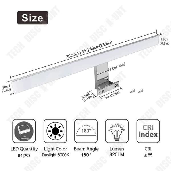 TD® LED förlängande spegel Strålkastare Sminkspegel Ljus Badrumsvägglampa LED Badrumsskåp Spegel Vägglampa