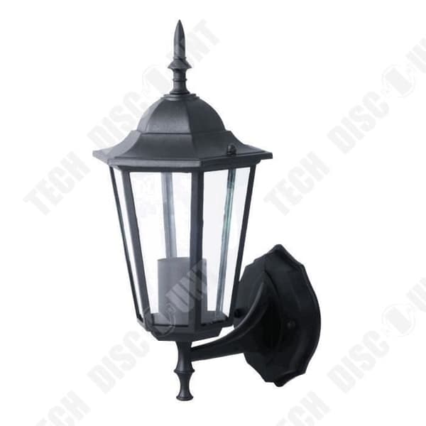 TD® Vägglampa svart aluminium utomhusbelysning trädgård terrass fasad IP44-Extern dekoration tillbehör