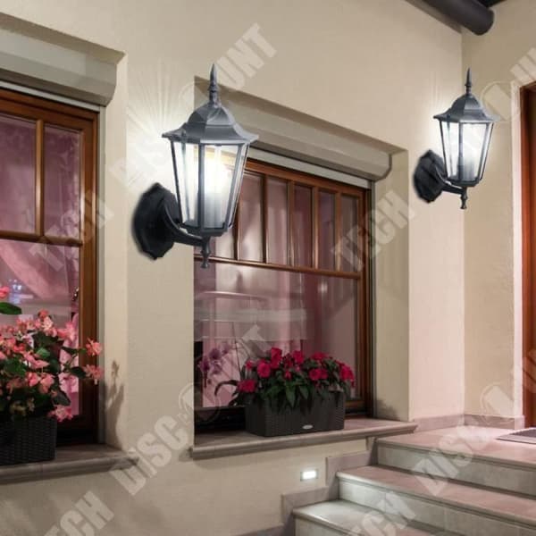 TD® Vägglampa svart aluminium utomhusbelysning trädgård terrass fasad IP44-Extern dekoration tillbehör