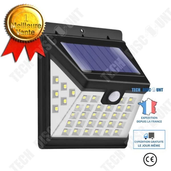 TD® Solar Lights 40 LEDs Garden Solar Powered Vägglampa Tresidig Light IP65 Vattentät med PIR-rörelsesensor