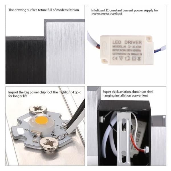 LED Vägglampa - TD® - Kub - Vit - Aluminium - 18x6x11cm