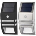 Miniatyrbild 1 av 3: LED Solar Vägglampa - 2ST - Rörelsesensor - Svart och vit - Utomhusbelysning - 5 meter