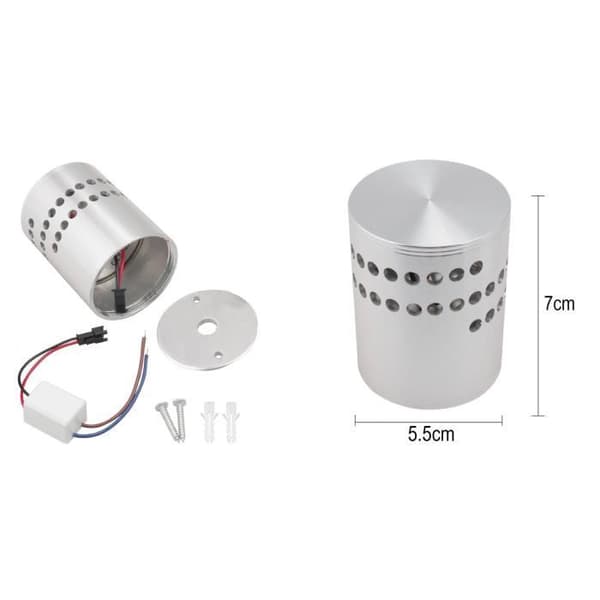 LED-vägglampa - TECH DISCOUNT - Set om 3 - Aluminium - Modern - Design