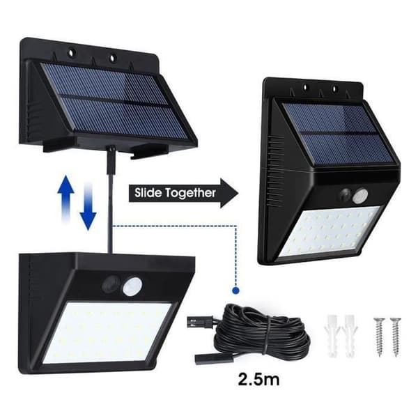 Ototon® 28 LED-soldriven utomhus vattentät 120° vidvinkel rörelsesensorljus med 3 lägen för uteplats med trädgård