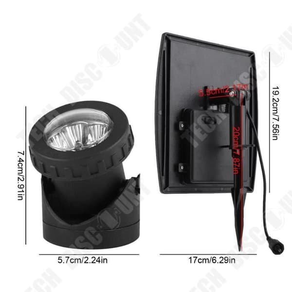 TD® Utomhusbelysning Damm, Trädgårdsstrålkastare 18 LED Triple Head Solar Powered Lamp - Solar LED Lamp Outdoor Home