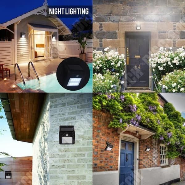 TD® paket med 2 8 LED Solar Vägglampa Utomhus Solar Lamp Trådlös vattentät vägglampa för trädgård, uteplats, gård,