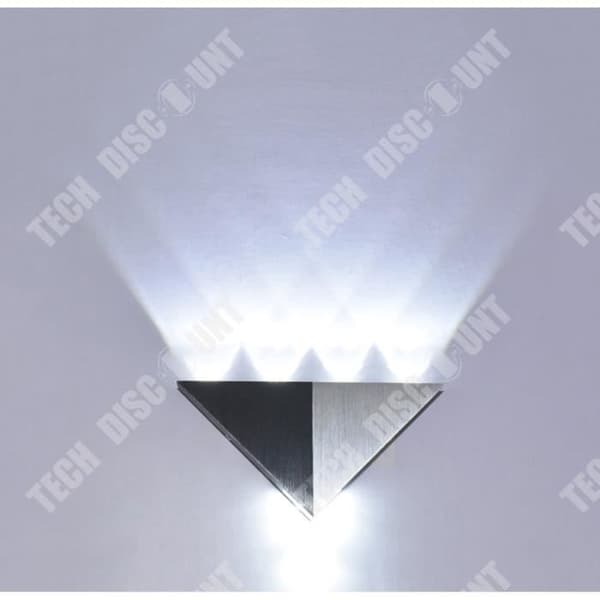 TD® Indoor LED Vägglampa - Triangel - Aluminium - 3W - Varmvit
