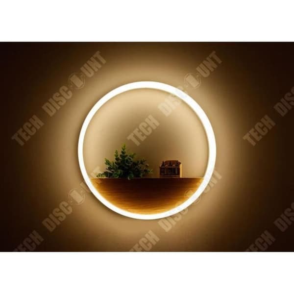 TD® Solid Wood Led Vägglampa - Väggdekor Sovrum Vardagsrum Sängbord - Dekorativ lampa - Massivt trä - Hållbar och hållbar