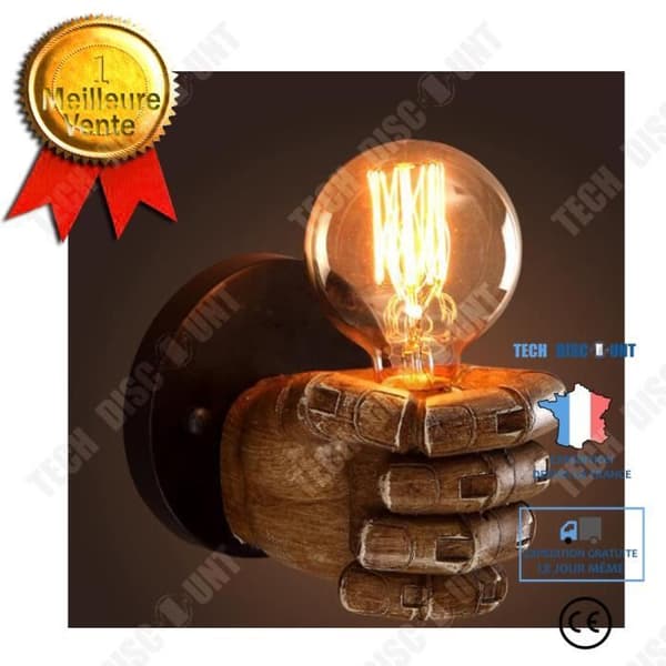 TD® retro fist vägglampa inomhus utomhus badrum sovrum led vintage trådlös belysning glödlampa modern dekoration