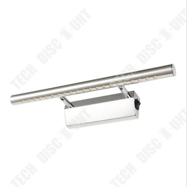 TD® 7W 85V-265V rostfritt stål badrumsvägglampa LED spegelljus med strömbrytare (varmvit)