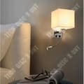 Miniatyrbild 3 av 4: TD® NEUFU Retro LED Vägglampa Tyg + Metall Vit Lin 17x17x13 (cm) Nattljus Korridorljus E27