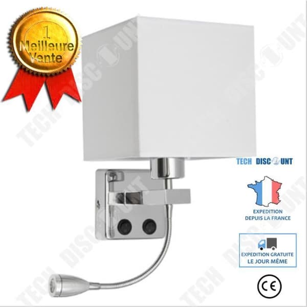 TD® NEUFU Retro LED Vägglampa Tyg + Metall Vit Lin 17x17x13 (cm) Nattljus Korridorljus E27