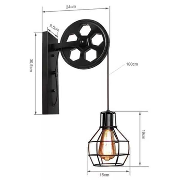 TD® 1st Vägglampa Industribelysning Taklampa Vintage Metall utan glödlampa