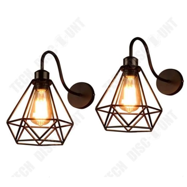 TD® 2 LED-vägglampor, retrovägglampa för sovrum, kreativ inomhusvägglampa för caférestaurang
