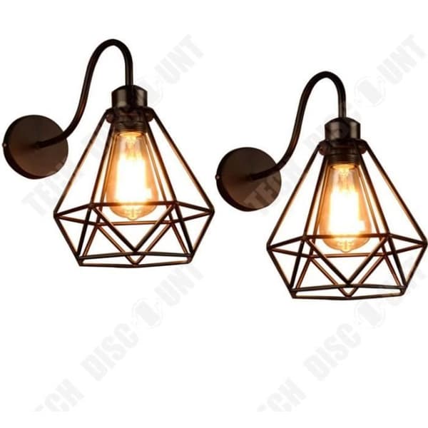 TD® 2 LED-vägglampor, retrovägglampa för sovrum, kreativ inomhusvägglampa för caférestaurang