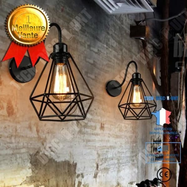 TD® 2 LED-vägglampor, retrovägglampa för sovrum, kreativ inomhusvägglampa för caférestaurang