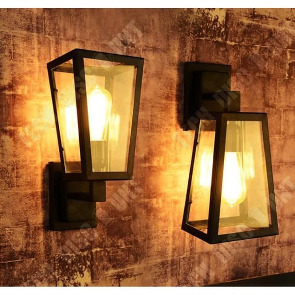 Vägglampa - TD® - Retro - Metall - Svart - E27 - 15x30cm