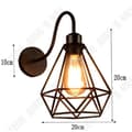 Miniatyrbild 2 av 4: TD® iDEGU Set med 2 svart järn Metall Diamantformad vägglampa, smidesbur Lampskärm Ljuskrona Industriell retrolampa E27 för Cu