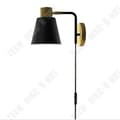 Miniatyrbild 4 av 4: Vägglampa - COREP - Stativ - Trä och målad metall - H 24 cm - Svart och ek