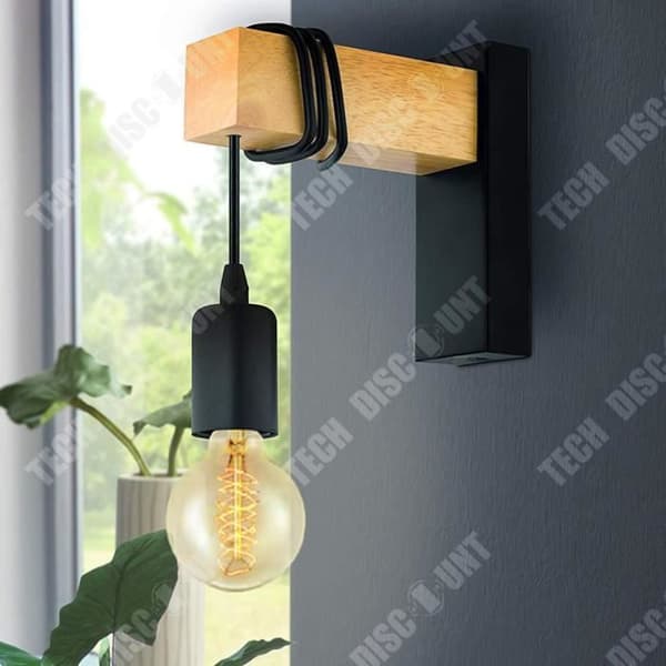 TD® Modern minimalistisk trä smidesjärn vägglampa sovrum sängbord vardagsrum matsal barbelysning dekorativ lampa