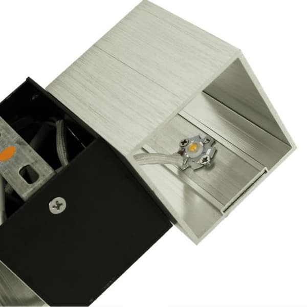 LED vägglampa i aluminium - TOMTOP - Fyrkantig - Svart - 40W - E27 - Utomhus