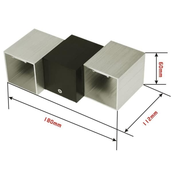 LED vägglampa i aluminium - TOMTOP - Fyrkantig - Svart - 40W - E27 - Utomhus