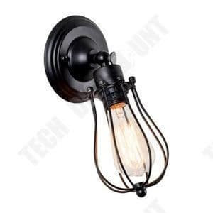 TD® Retro Industriell Vägglampa Ljusarmatur Justerbar Metallbur Inomhusvägglampa Hem Retro Lampa Svart Svart