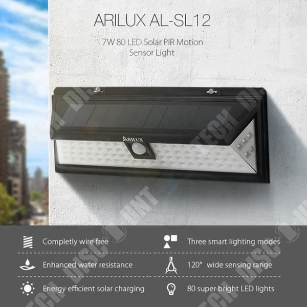 TD® Solar Lights Utomhusvägglampa 80 LED PIR Rörelsesensor IP65 För trädgårdssäkerhetsmöbler hem trädgård