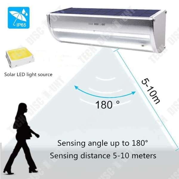 TD® Solar Lamp Utomhus Vägglampa Trådlös Trädgård Vit Belysning Vattentät Ljusstyrka Ljus Gräsmatta Dekoration Gatulampa