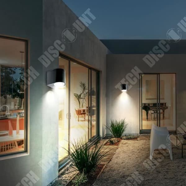 TD® Vägglampa vägglampa utomhusbelysning trädgård terrass spot fasad IP44 svart aluminium
