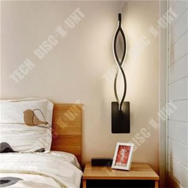 TD® GOGOLOVING LED vägglampa, spiralvågsform, svart, 16w, vit