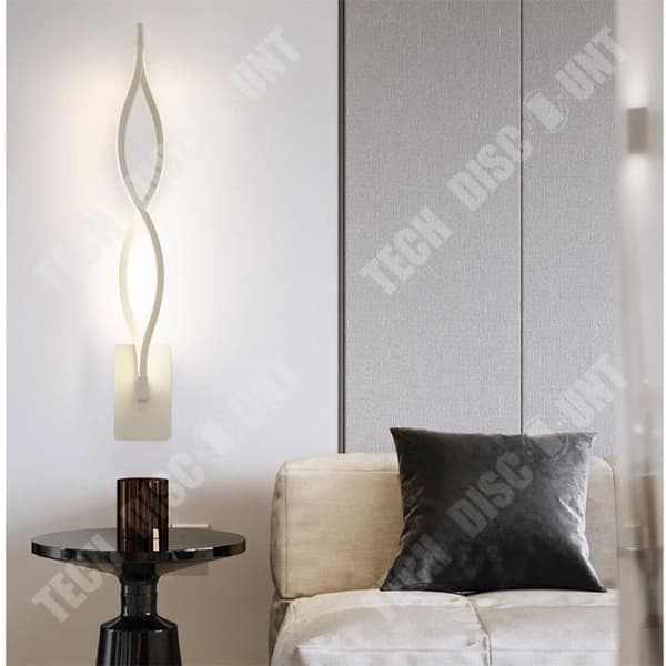 TD® GOGOLOVING LED vägglampa, spiralvågsform, svart, 16w, vit