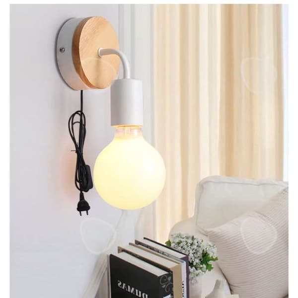 CONFO® Nordic modern enkel vägglampa lämplig för vit träkonst sängbordsvägg