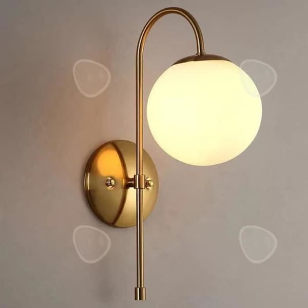 CONFO® Glasvägglampa mjölkvit LED-lampa modern nordisk stil minimalistisk bakgrundsvägg för sovrum och vardagsrum