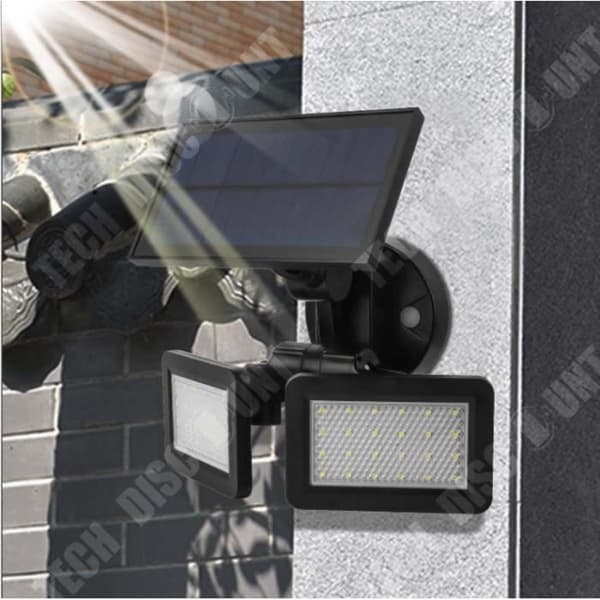 TD® 48 LED utomhusvägglampa - Solenergi radarsensor 360 graders vägglampa för trädgård, gård, gård