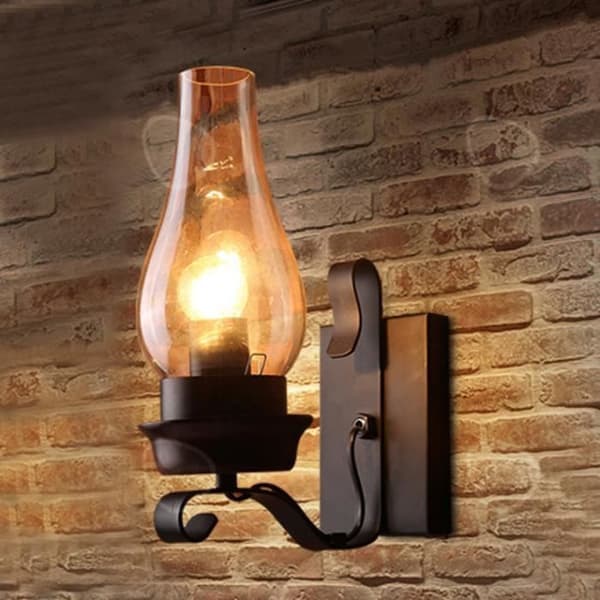 CONFO® amerikansk stil retro vägglampa personlighet enkel kreativ restaurang sovrum korridor trappa smidesjärn vägglampa
