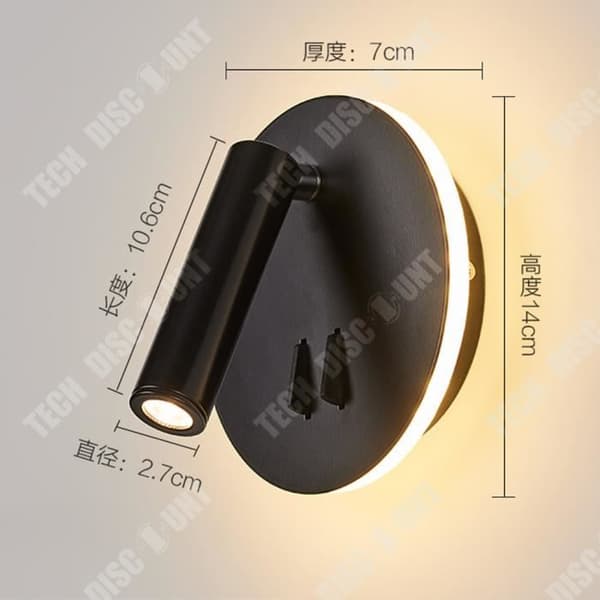 TD® Invändig vägglampa dekoration Ljus vägg Dekorativ lampa hall strömbrytare Svart badrum exteriör industri