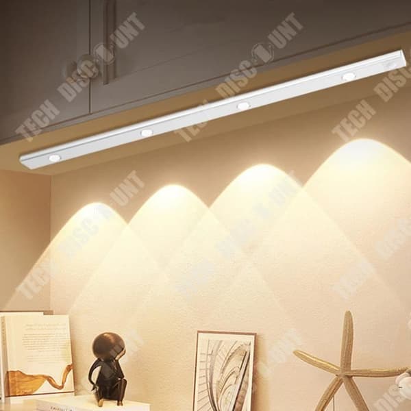 TD® LED-ljus med människokroppssensor, trefärgat dimljus, våg, uppladdningsbart, kattöga, för skåp
