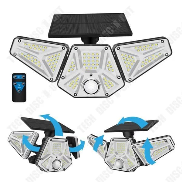 TD® Tre-Head Solar Wall Light Sensor Light Garage Light Utomhus Trädgårdsbelysning Utomhusljus