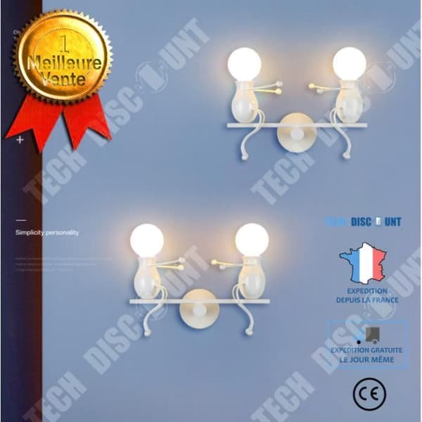 TD® YOLISTAR Modern vägglampa - Kreativ och enkel - Vit