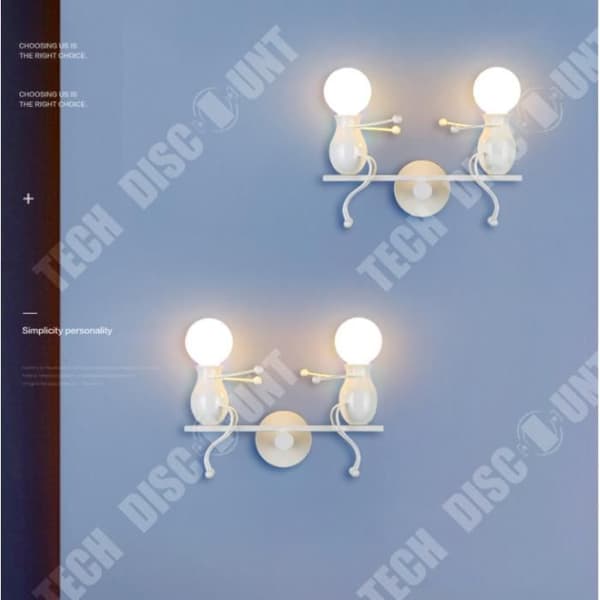 TD® YOLISTAR Modern vägglampa - Kreativ och enkel - Vit