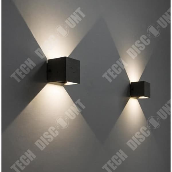 TD® Vägglampa QUAD betongvägglampa Modern Boho Wood Design för sovrum Vardagsrum Trapphall - Grå