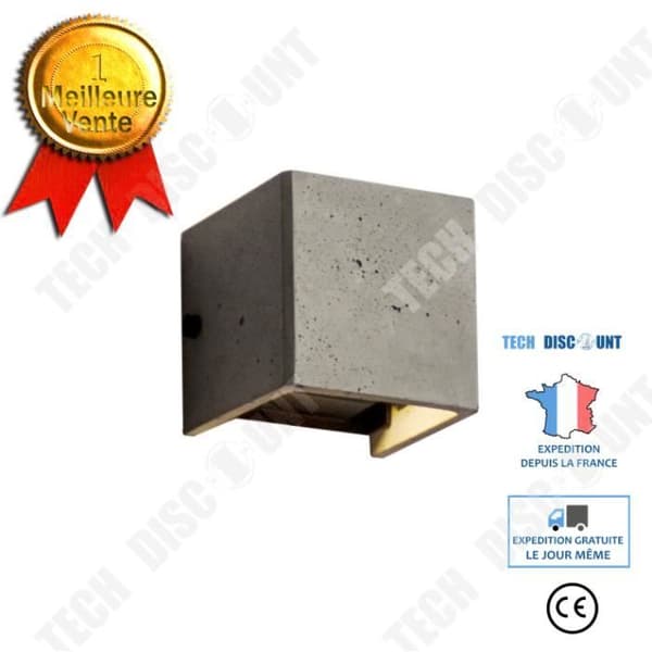 TD® Vägglampa QUAD betongvägglampa Modern Boho Wood Design för sovrum Vardagsrum Trapphall - Grå
