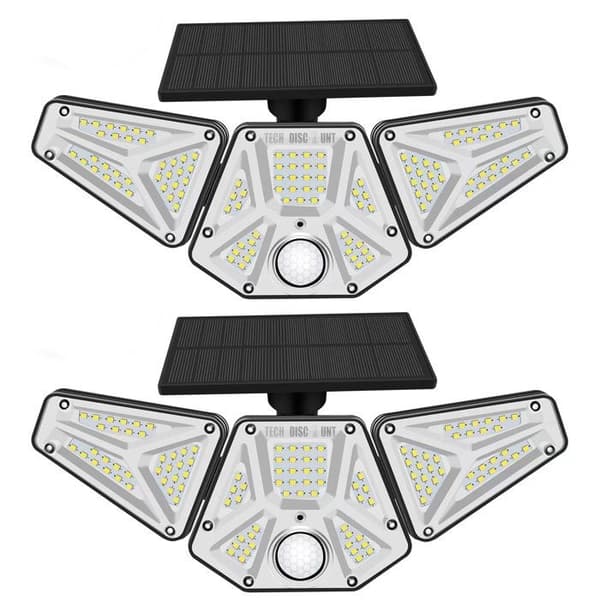 TD® 2st Solar Vägglampa Tre Head Sensor Light Garage Light Utomhus Trädgård Utomhusbelysning Solar Light