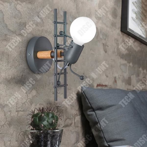 TD® 2ST Vägglampa i metall inomhus, modern vägglampa för vardagsrum, hall, sovrum, 220V, E27-lampa (ingår ej)