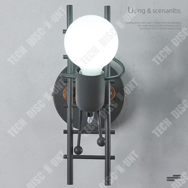 TD® 2ST Vägglampa i metall inomhus, modern vägglampa för vardagsrum, hall, sovrum, 220V, E27-lampa (ingår ej)