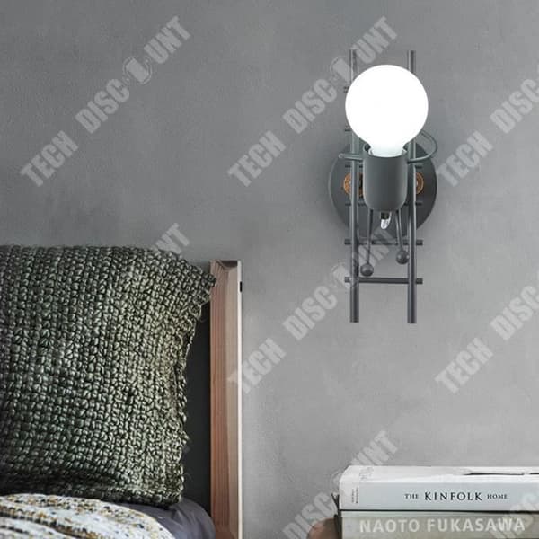TD® 2ST Vägglampa i metall inomhus, modern vägglampa för vardagsrum, hall, sovrum, 220V, E27-lampa (ingår ej)
